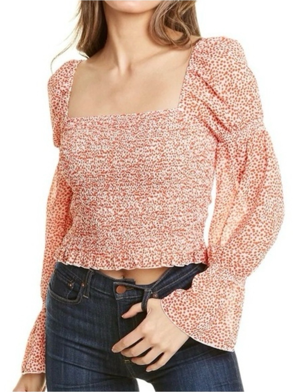 Lucy Paris Red and White Patterned Blouse